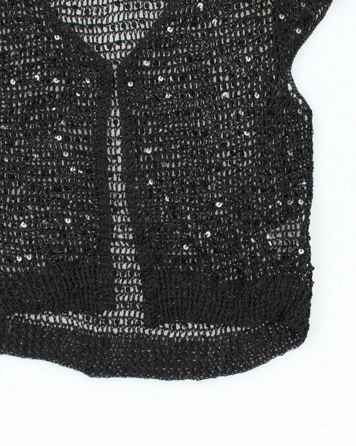 Vintage Y2k 00s Jessica Sequin Crochet Top - M