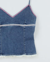Vintage Y2k 00s Guess Denim Halter Neck Top - S