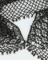 Vintage Y2k 00s Crochet Sparkly Beaded Top - S