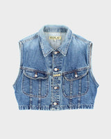 Vintage 90s Denim Waistcoat - L