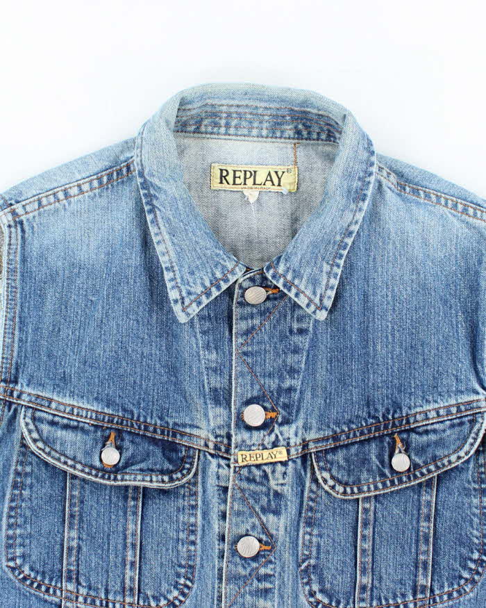 Vintage 90s Denim Waistcoat - L