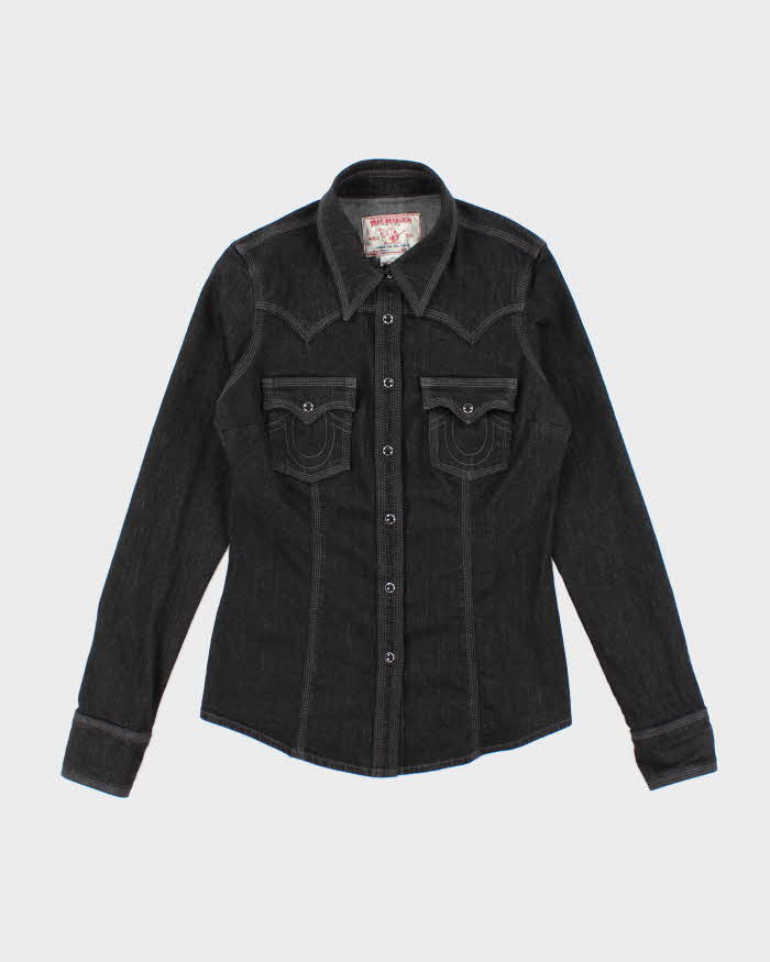 Y2k 00s True Religion Black Denim Western Shacket - M