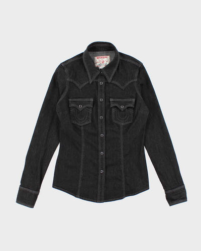 Y2k 00s True Religion Black Denim Western Shacket - M