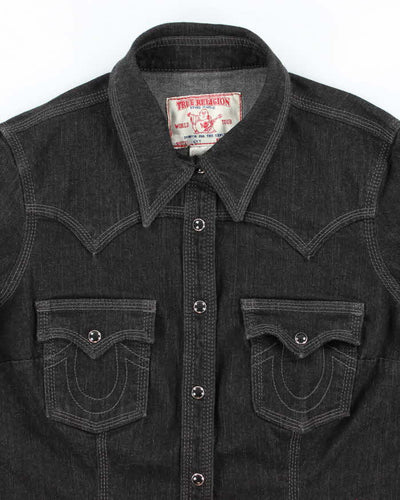 Y2k 00s True Religion Black Denim Western Shacket - M