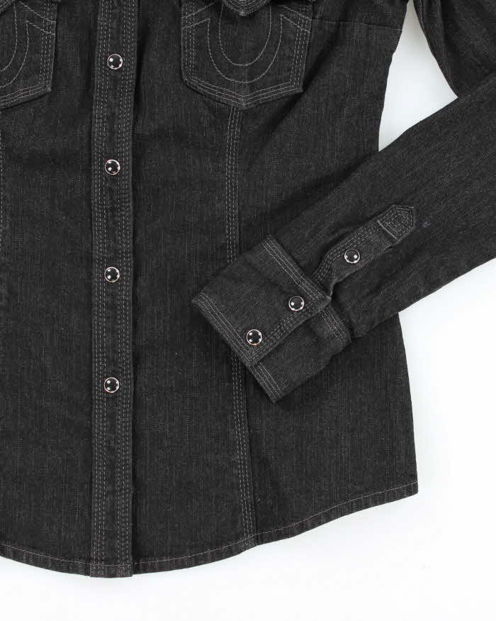 Y2k 00s True Religion Black Denim Western Shacket - M