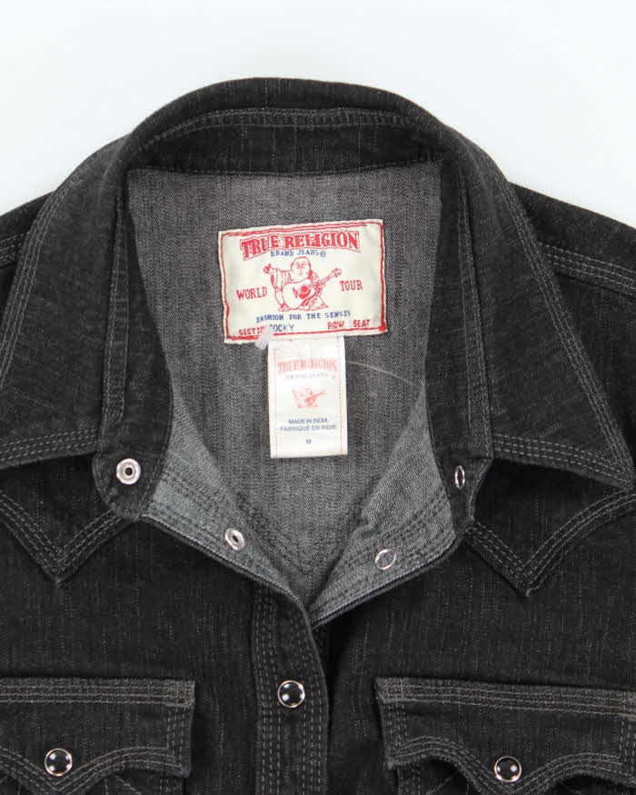 Y2k 00s True Religion Black Denim Western Shacket - M