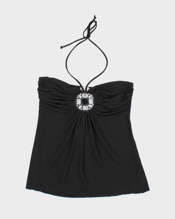 Vintage Y2k 00s Peep Studio Rhinestone Halter Top - M