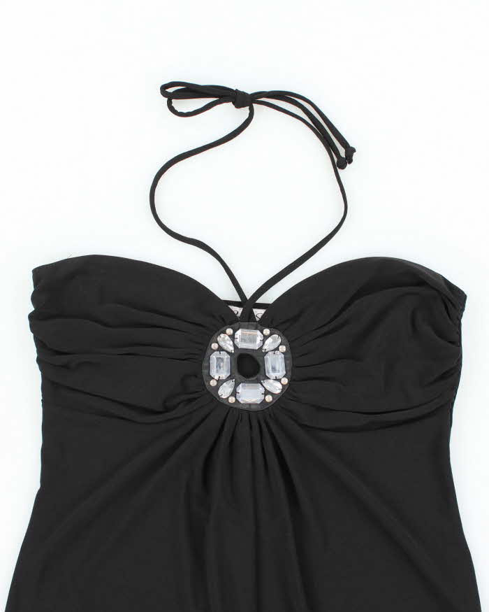 Vintage Y2k 00s Peep Studio Rhinestone Halter Top - M