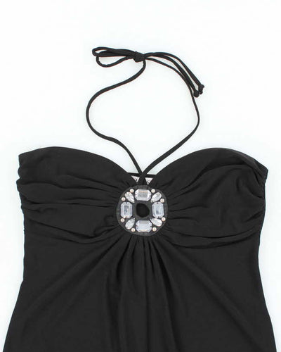 Vintage Y2k 00s Peep Studio Rhinestone Halter Top - M