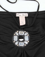 Vintage Y2k 00s Peep Studio Rhinestone Halter Top - M