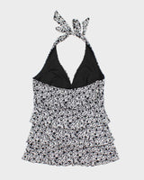 Vintage Y2k 00s Le Chateau Ruffle Halter Neck Top - L