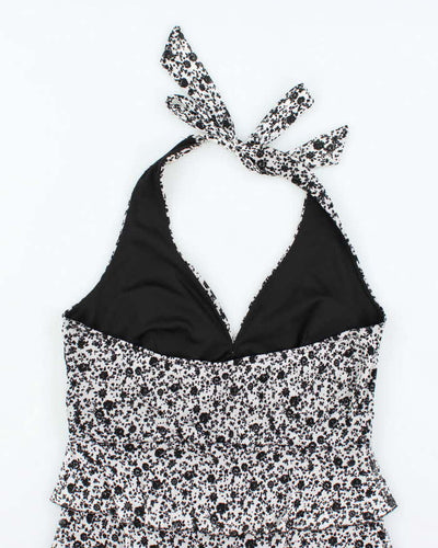 Vintage Y2k 00s Le Chateau Ruffle Halter Neck Top - L