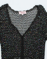 Vintage Y2k 00s Feelings Crochet Sequin Top - M