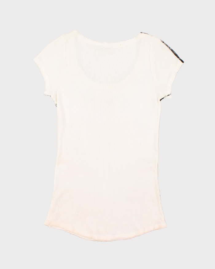 Vintage Y2k 00s Didier Parakian Newspaper Print Button Top - S