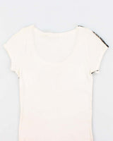 Vintage Y2k 00s Didier Parakian Newspaper Print Button Top - S