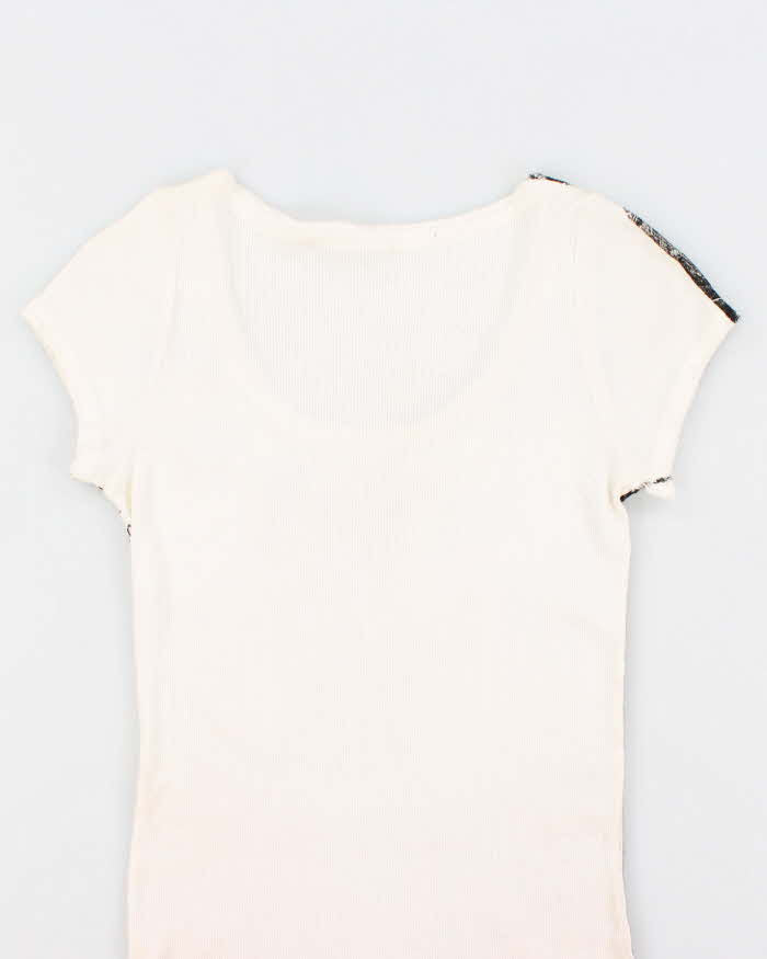 Vintage Y2k 00s Didier Parakian Newspaper Print Button Top - S