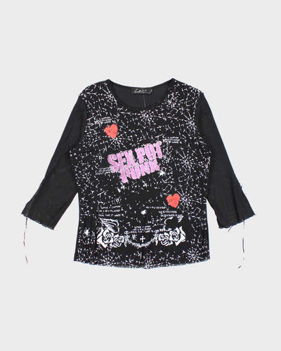Vintage Y2k 00s Lolina Double Mesh Top - L