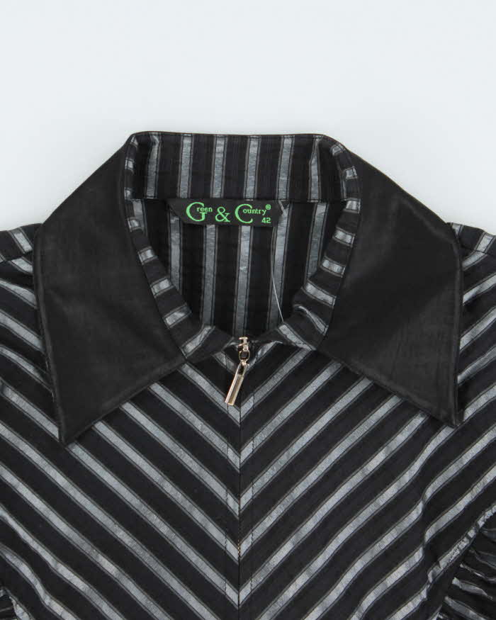 Vintage Y2k 00s Green & Country Zip-up Buckle Blouse - M