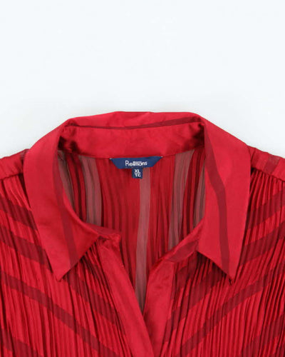 Vintage Y2k 00s Reitmans Plisse Sher Satin Blouse - XL
