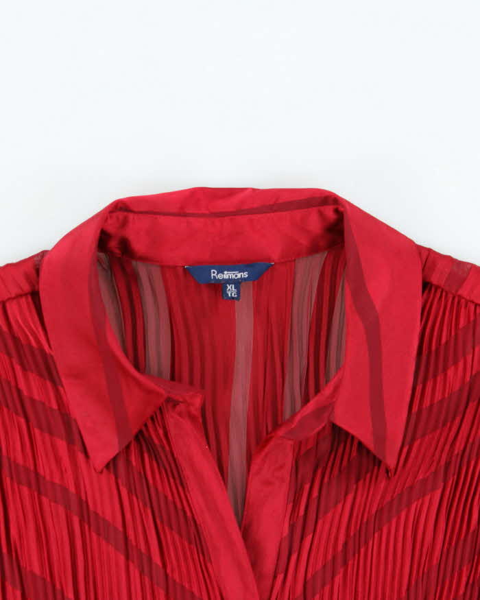 Vintage Y2k 00s Reitmans Plisse Sher Satin Blouse - XL
