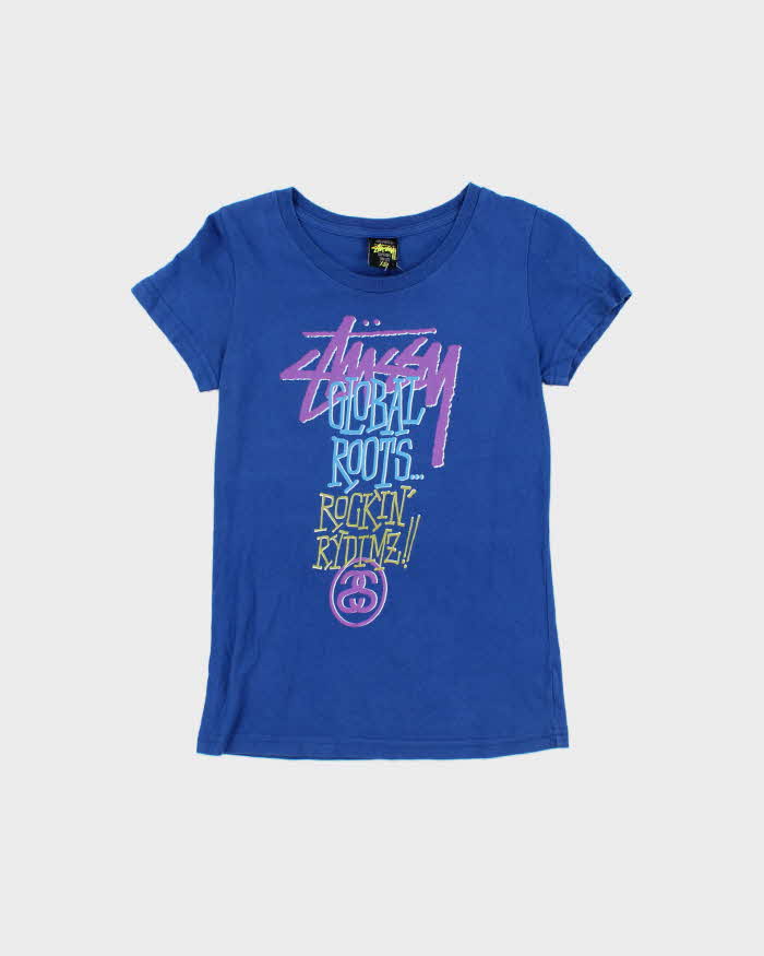 Vintage 00s Stussy Global Roots T-shirt - XS