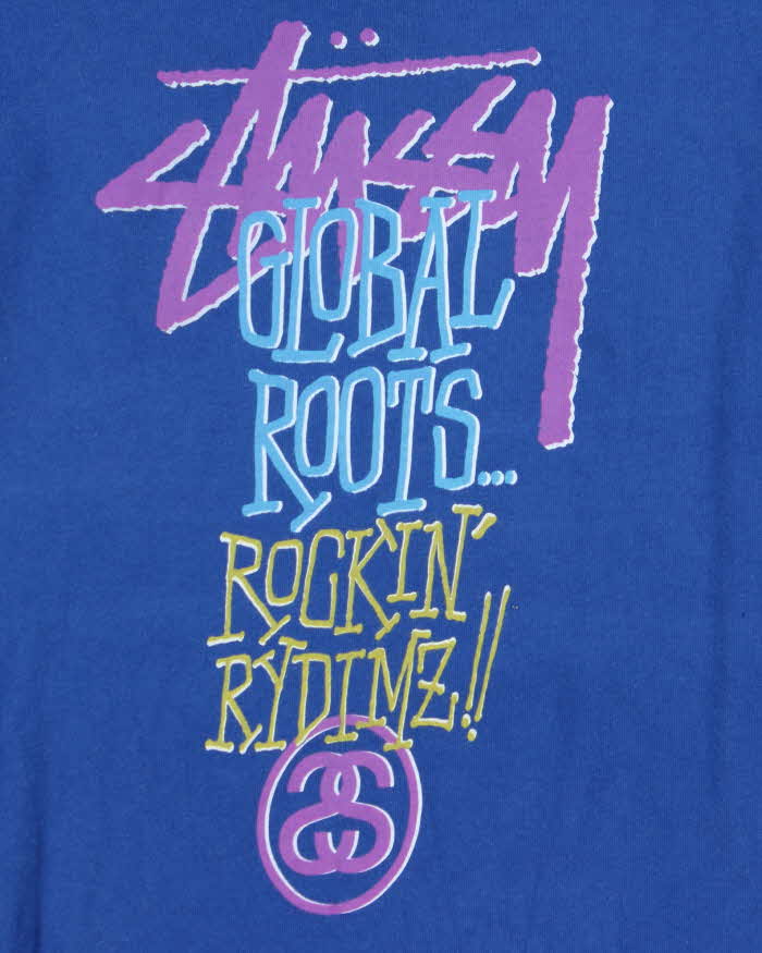 Vintage 00s Stussy Global Roots T-shirt - XS