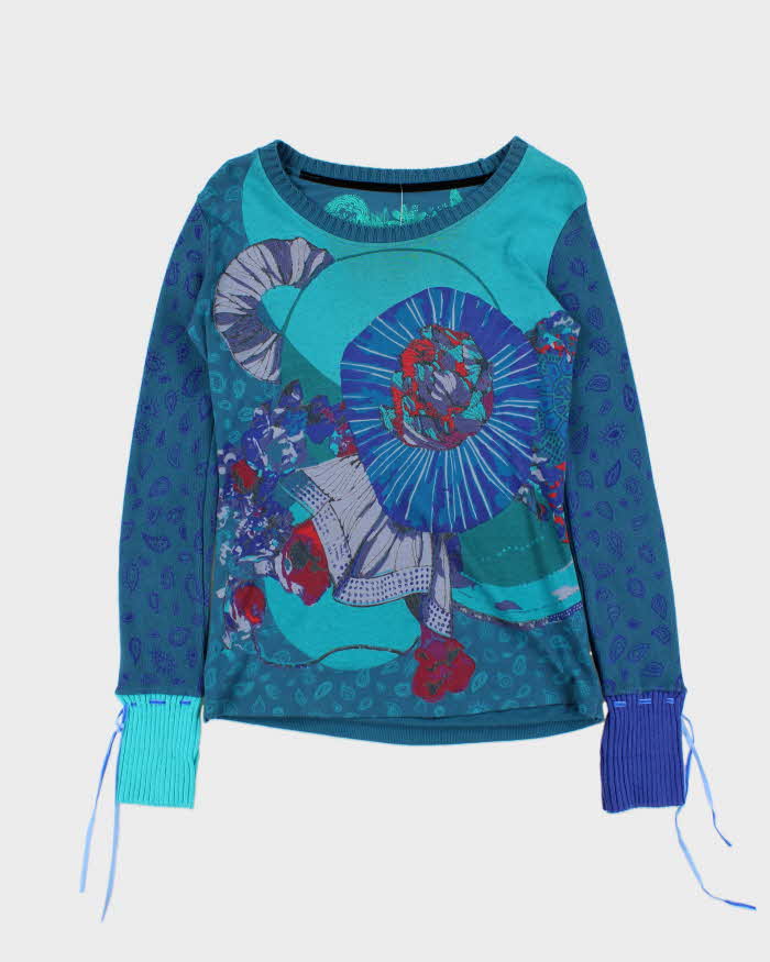 Vintage Y2k 00s Desigual Knit Sleeve T-shirt - M