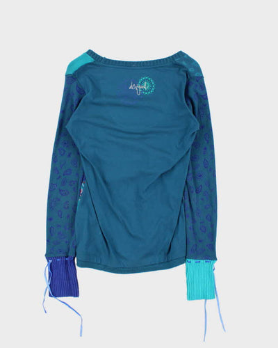 Vintage Y2k 00s Desigual Knit Sleeve T-shirt - M