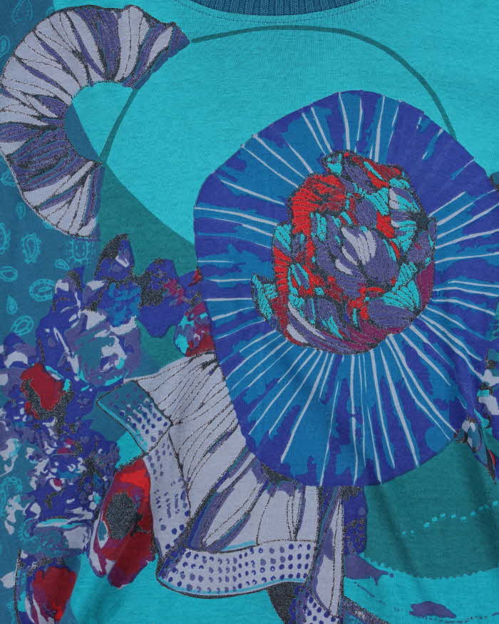 Vintage Y2k 00s Desigual Knit Sleeve T-shirt - M