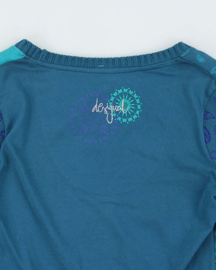 Vintage Y2k 00s Desigual Knit Sleeve T-shirt - M