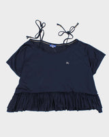 Vintage Burberry Blue Label Shoulder Tie Frill Top - M