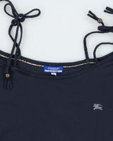 Vintage Burberry Blue Label Shoulder Tie Frill Top - M