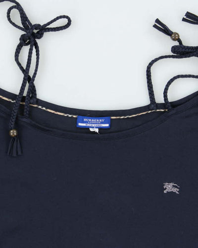 Vintage Burberry Blue Label Shoulder Tie Frill Top - M