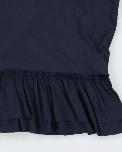 Vintage Burberry Blue Label Shoulder Tie Frill Top - M