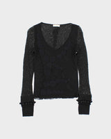 Vintage Y2k 00s Shirt Passion Mesh Knit Sleeve Top - S