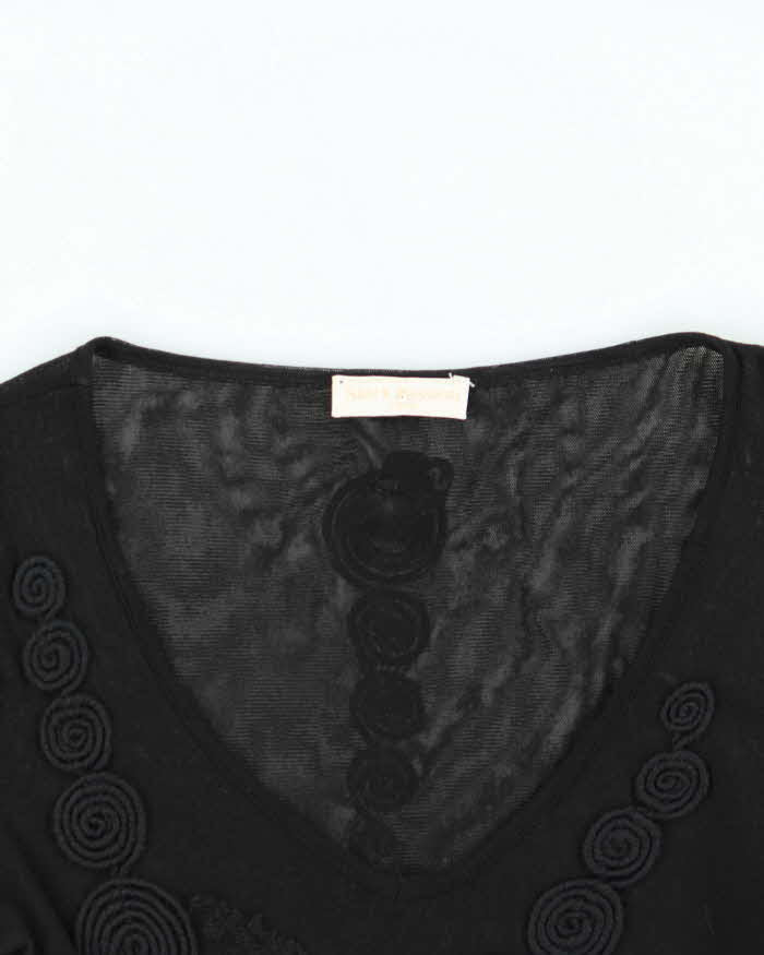 Vintage Y2k 00s Shirt Passion Mesh Knit Sleeve Top - S