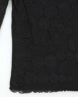 Vintage Y2k 00s Shirt Passion Mesh Knit Sleeve Top - S