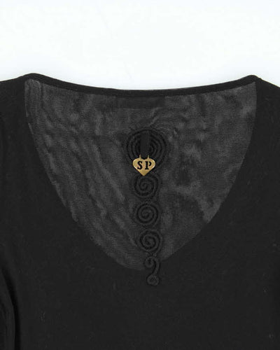 Vintage Y2k 00s Shirt Passion Mesh Knit Sleeve Top - S