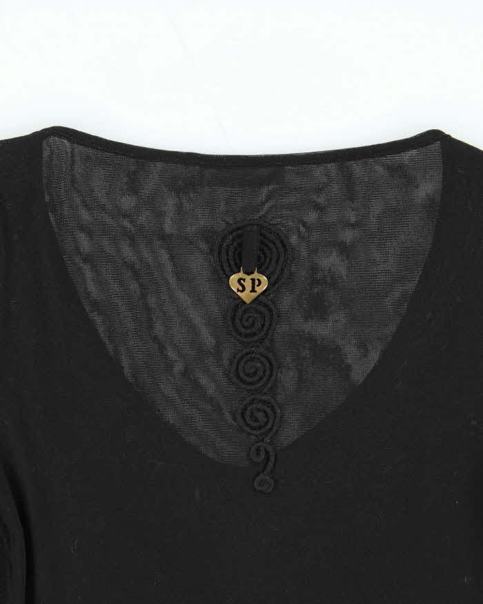 Vintage Y2k 00s Shirt Passion Mesh Knit Sleeve Top - S