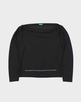 Vintage Y2k 00s Benetton Slash Cowl Neck Top - L
