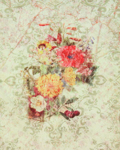 Vintage 90s Floral Mesh Long Sleeve Top - S