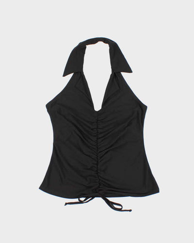 Vintage Y2k 00s Wrapper Collared Ruched Halter Top - M