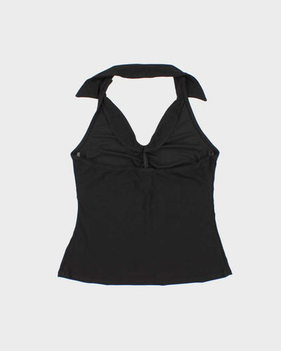 Vintage Y2k 00s Wrapper Collared Ruched Halter Top - M