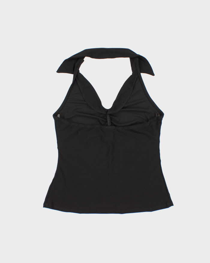 Vintage Y2k 00s Wrapper Collared Ruched Halter Top - M