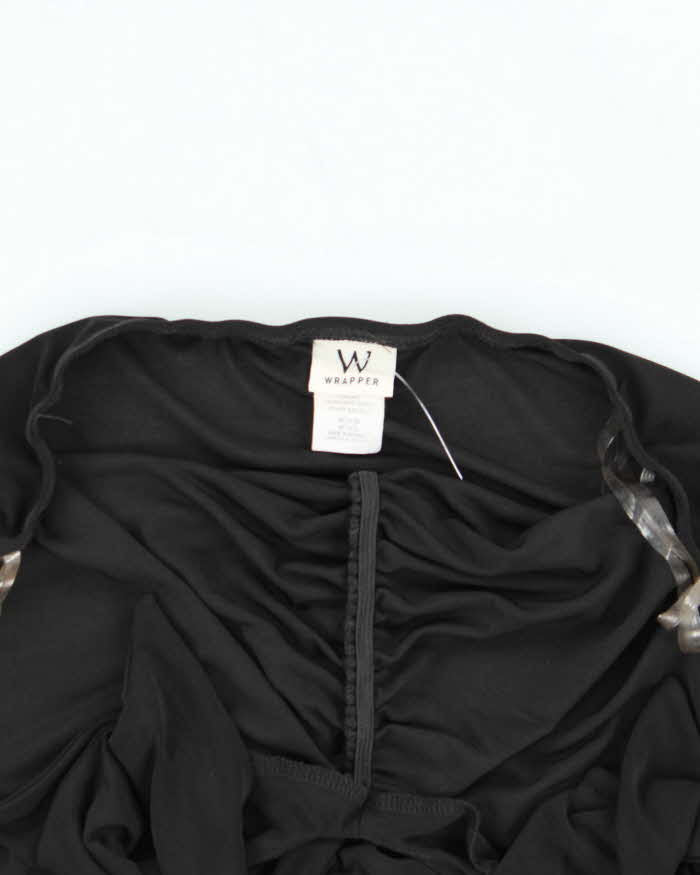 Vintage Y2k 00s Wrapper Collared Ruched Halter Top - M