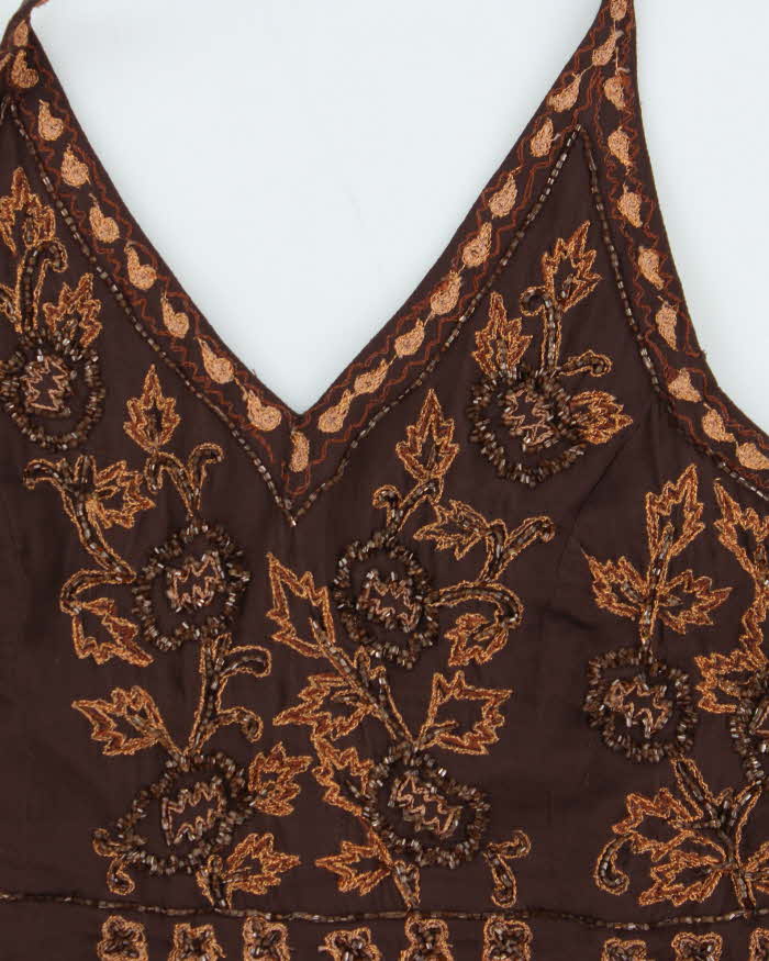 Vintage Y2k 00s Le Chateau Beaded Halter Neck Top - S