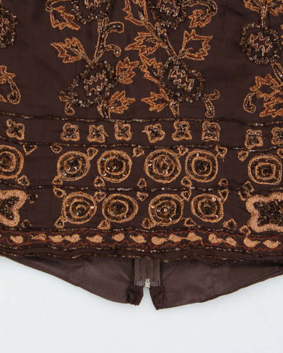 Vintage Y2k 00s Le Chateau Beaded Halter Neck Top - S