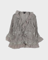 Vintage Y2k 00s Piano Crinkle Sequin Blouse - L