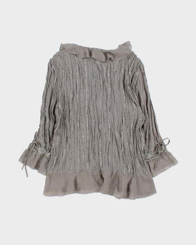 Vintage Y2k 00s Piano Crinkle Sequin Blouse - L