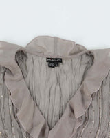 Vintage Y2k 00s Piano Crinkle Sequin Blouse - L